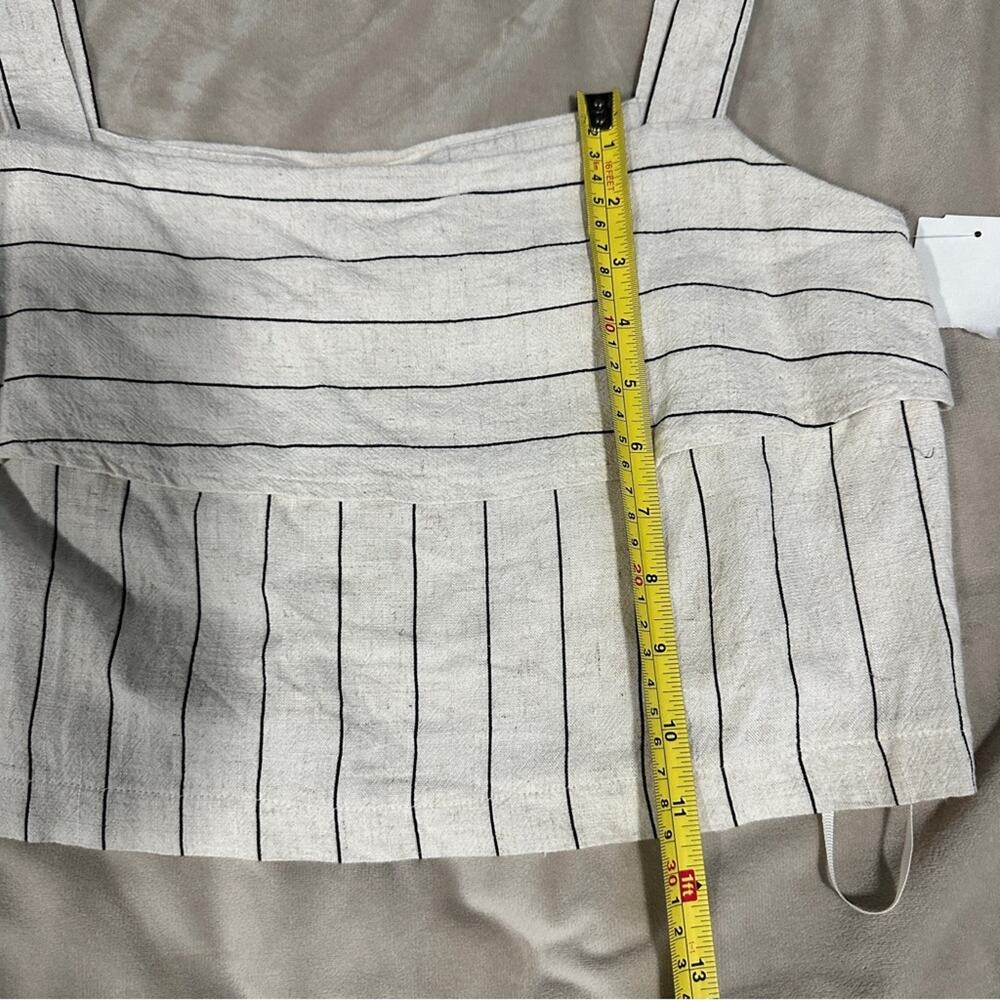 Quiet Luxury Striped Linen Blend Top European Minimalist| Avec Les Filles Size S - Picture 10 of 13